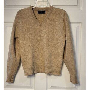 Robert Bruce Vintage Camel V Neck Long Sleeve Sweater Small
